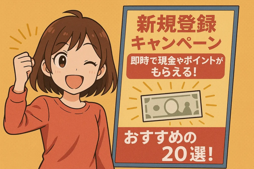 即時でもらえる新規登録キャンペーン