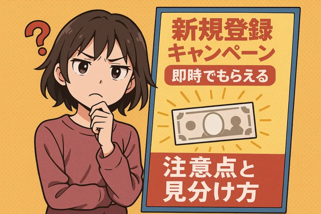 即時でもらえる新規登録キャンペーンの注意点と見分け方