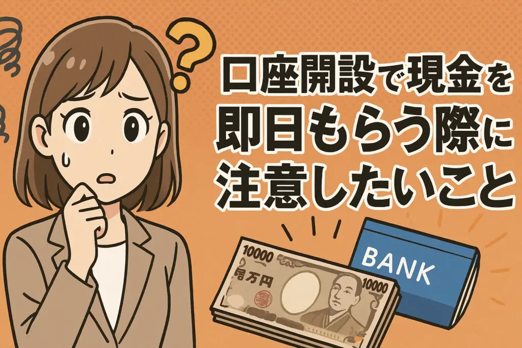 口座開設で現金を即日もらう際に注意したいこと