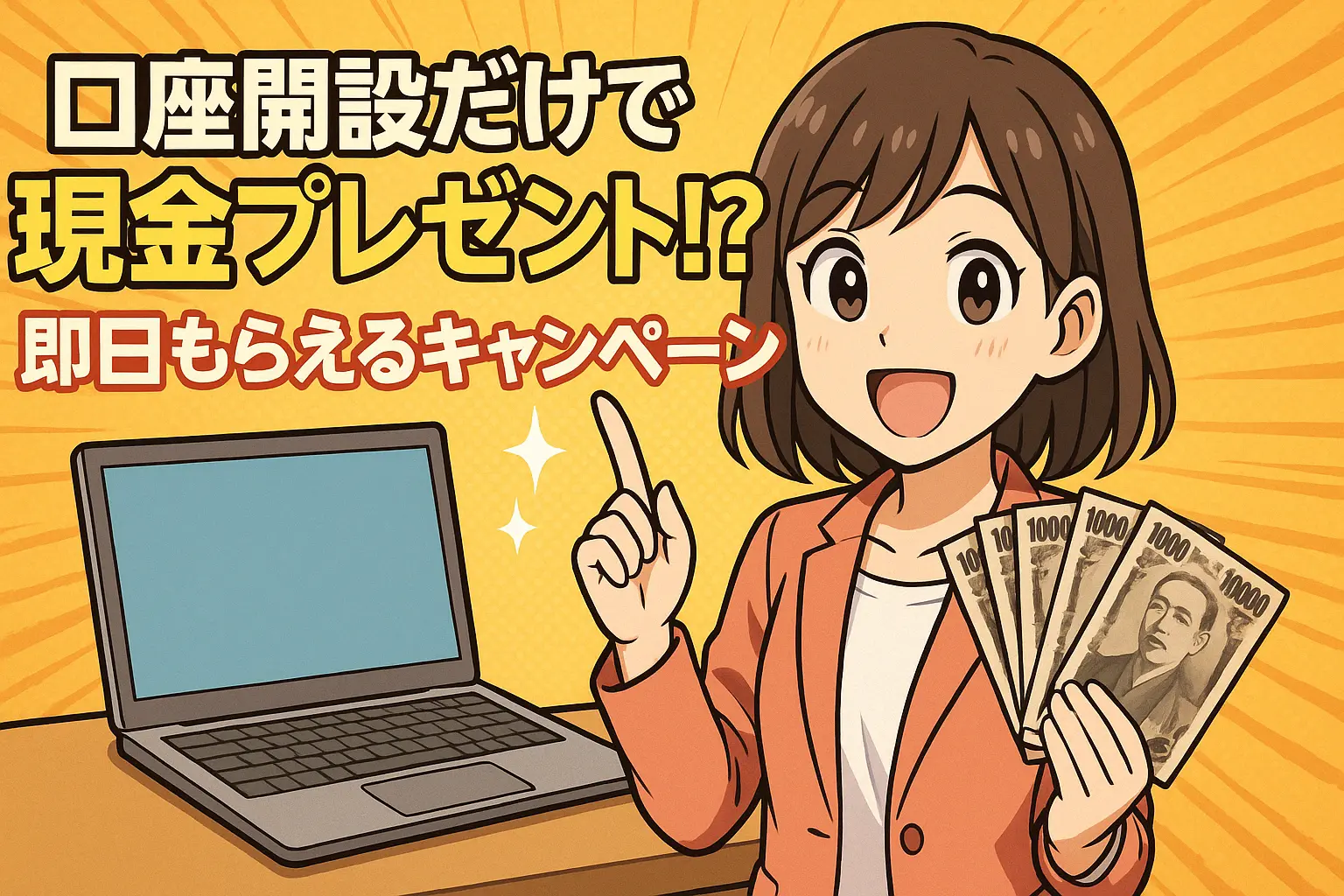 口座開設だけで現金プレゼント！？ 即日もらえるキャンペーン