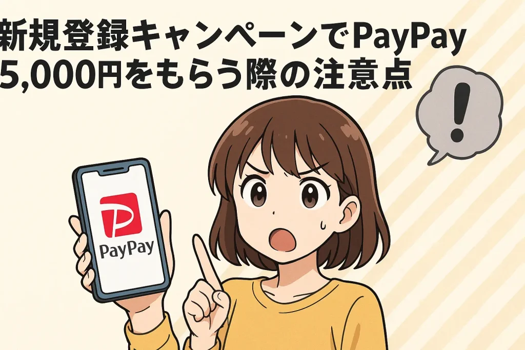 新規登録キャンペーンでPayPay5,000円をもらう際の注意点